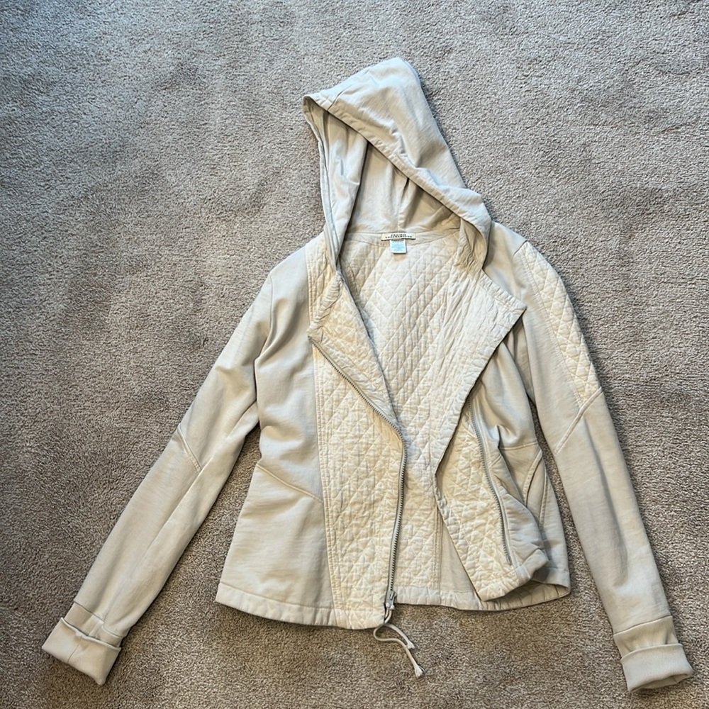 PRAIRIE UNDERGROUND
Cloak Zip Up Hoodie Top Jacket in Cream Size Medium - Picture 12 of 12